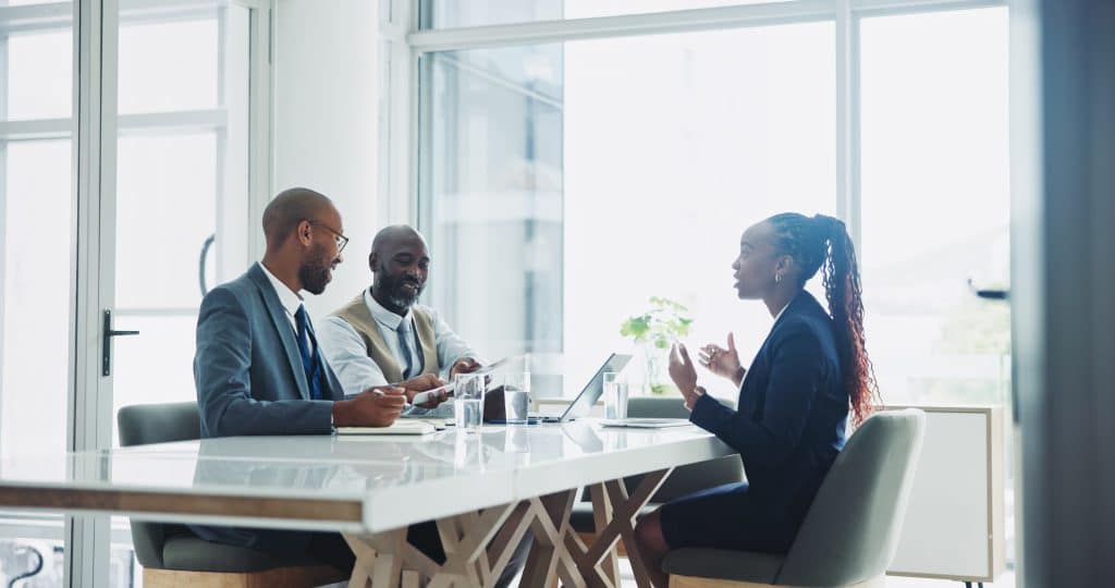 Boss,,Employee,And,Conversation,In,Office,On,Interview,For,Job